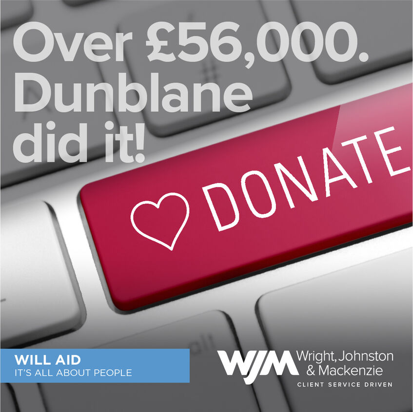 WJM DUNBLANE COMMENDED AFTER RAISING MORE THAN £56K TO SUPPORT VULNERABLE PEOPLE WORLDWIDE